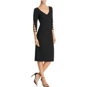Black Halo Black Dress V-Neck 3/4 Sleeve size 4. NWT